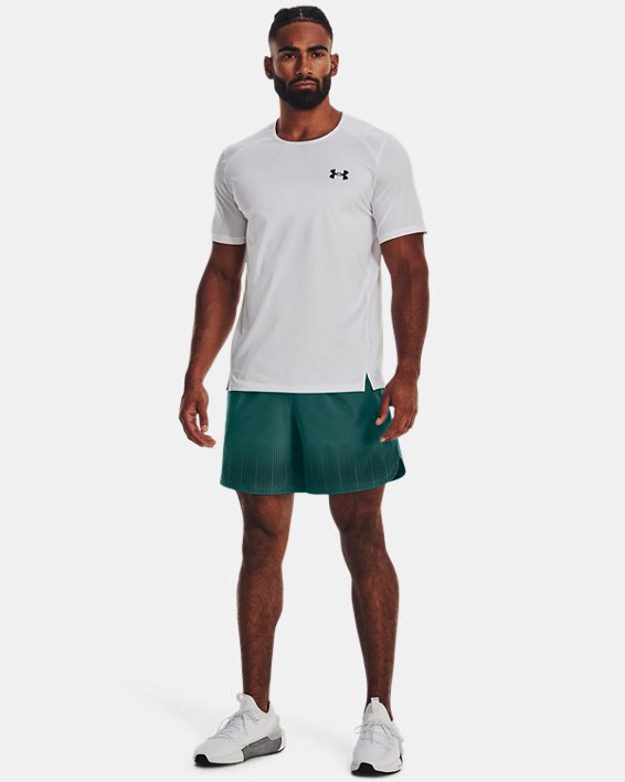 Men's UA ArmourPrint Peak Woven Shorts, Green, pdpMainDesktop image number 2